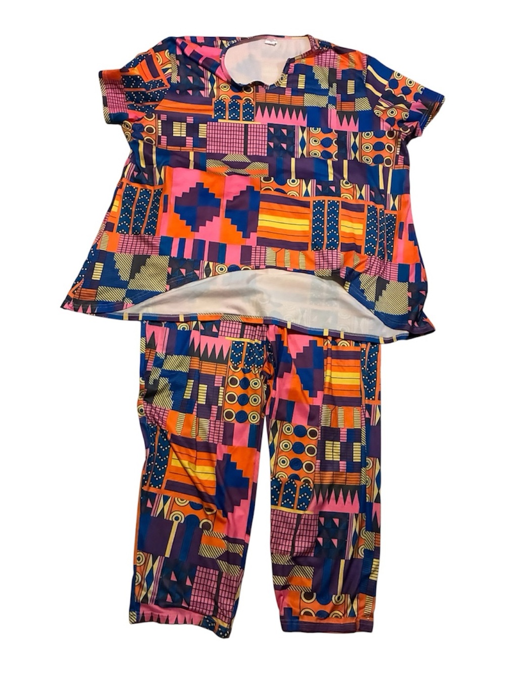 Women’s 2-piece colorful short sleeves outfit size 5XL